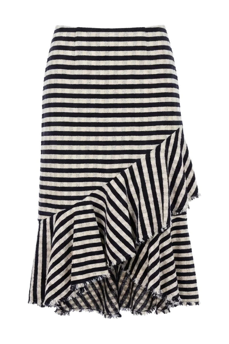 striped midi skirt — front