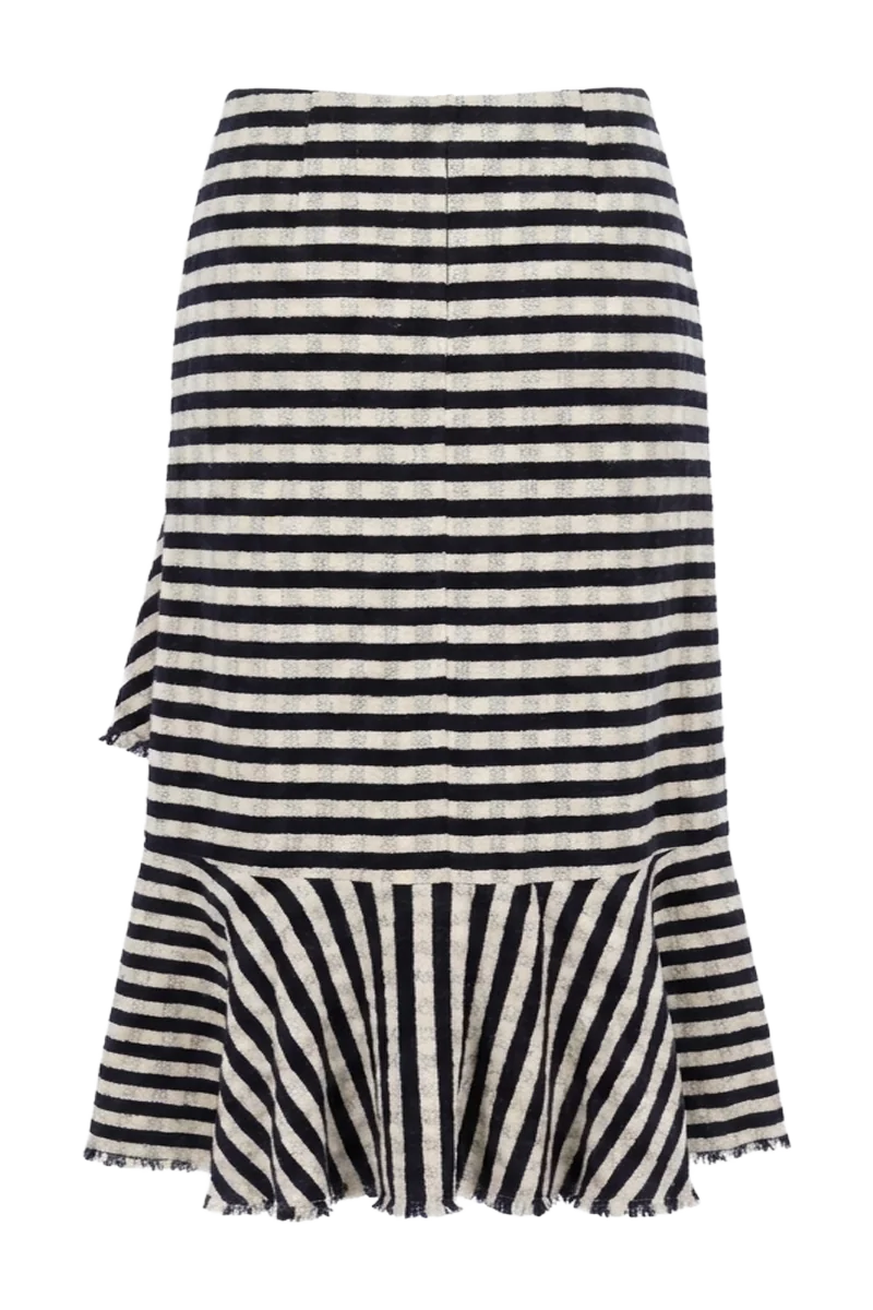 striped midi skirt — back
