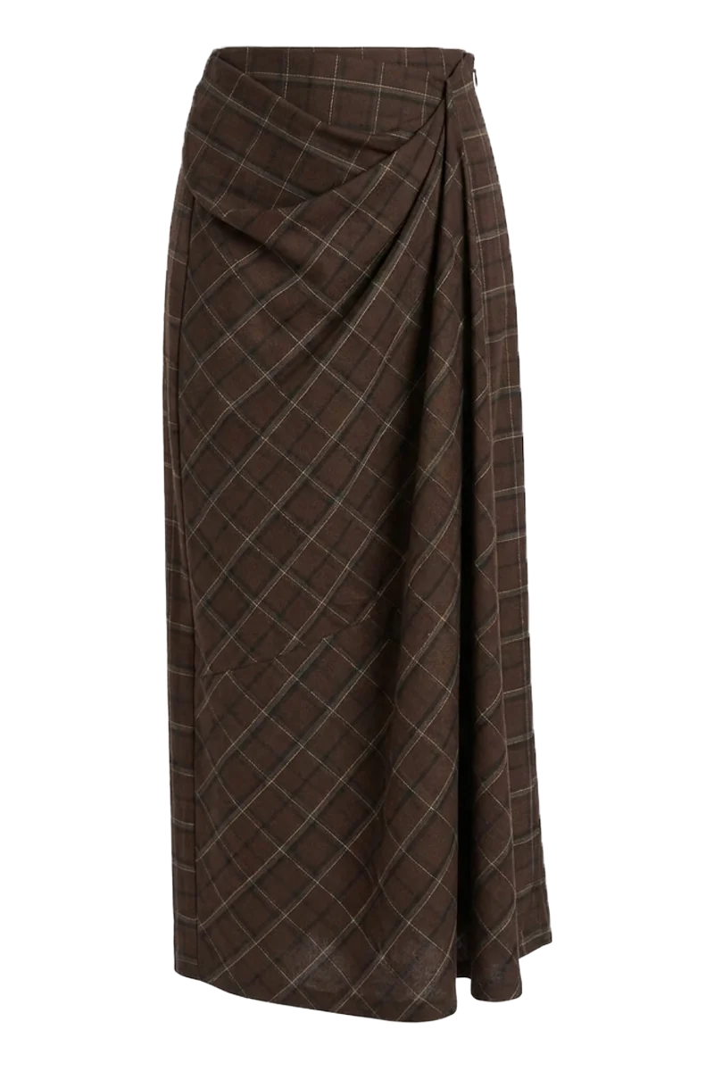 plaid maxi skirt — front