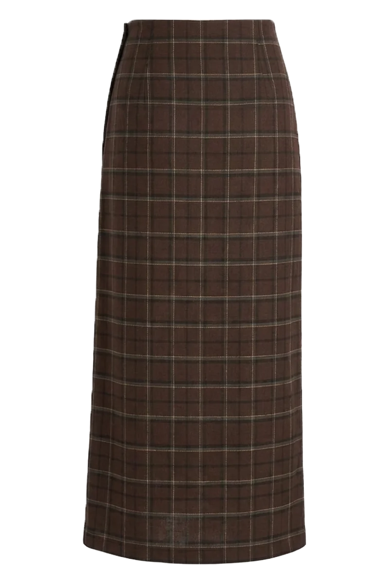 plaid maxi skirt — back
