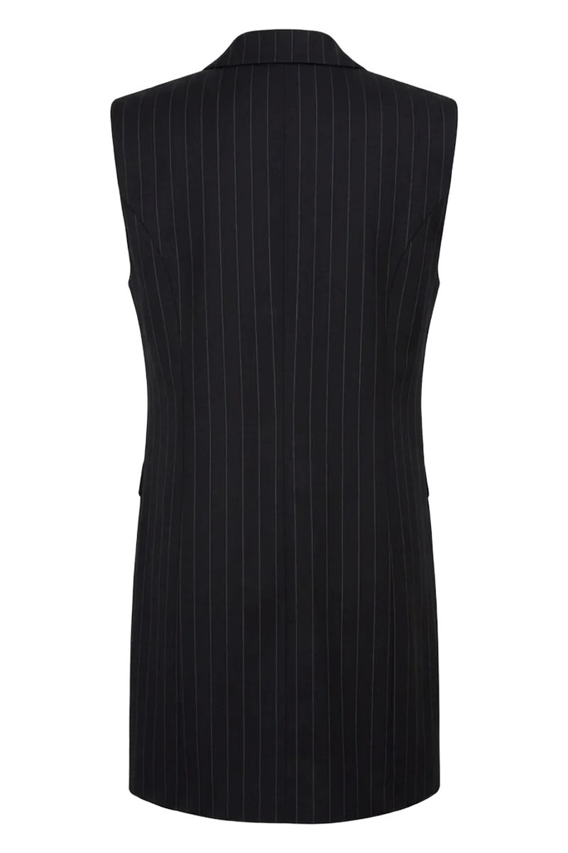 pinstripe vest dress — back