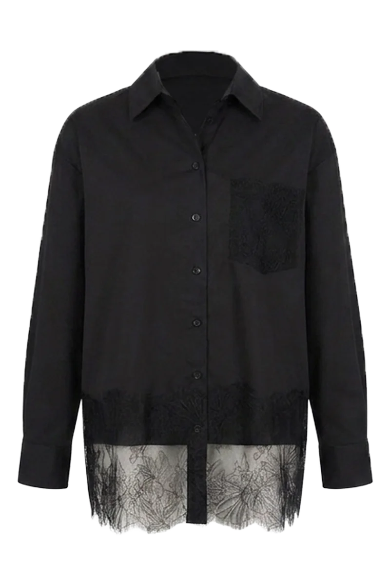 lace-trim blouse — front